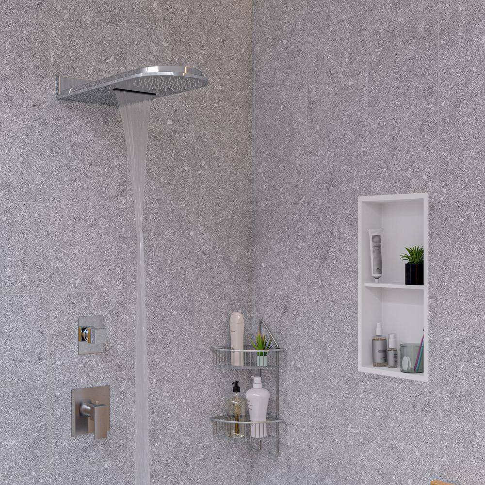 Polished Chrome Square Wall-Mounted Shower Diverter