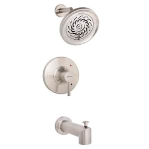 Neo 1-Handle Tub Shower Universal Trim Kit in Brushed Nickel with Exhilaration Showerhead (Valve Not Included)