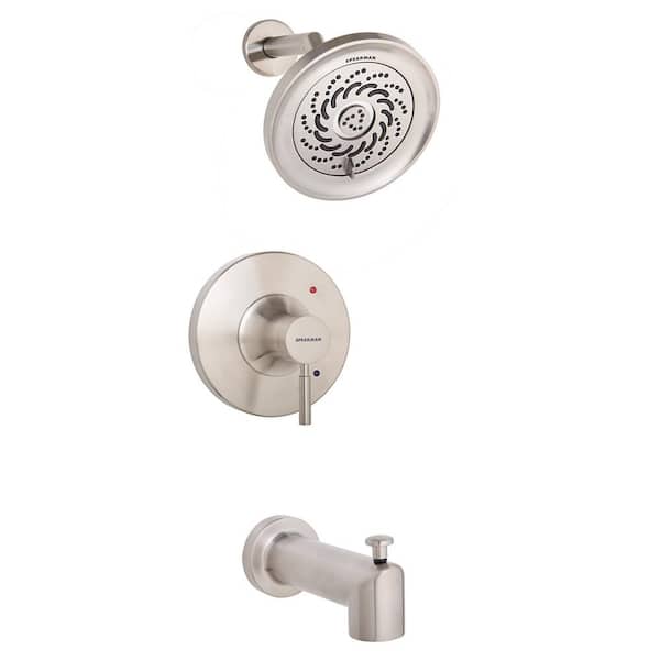 Speakman Neo 1-Handle Tub Shower Universal Trim Kit in Brushed Nickel with Exhilaration Showerhead (Valve Not Included)