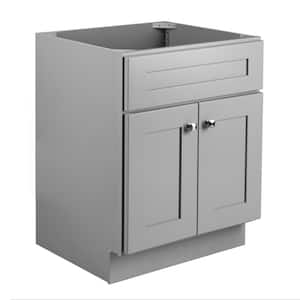 Brookings Plywood 24 in. W x 21 in. D 2-Door Shaker Style Bath Vanity Cabinet Only in Gray (Ready to Assemble)