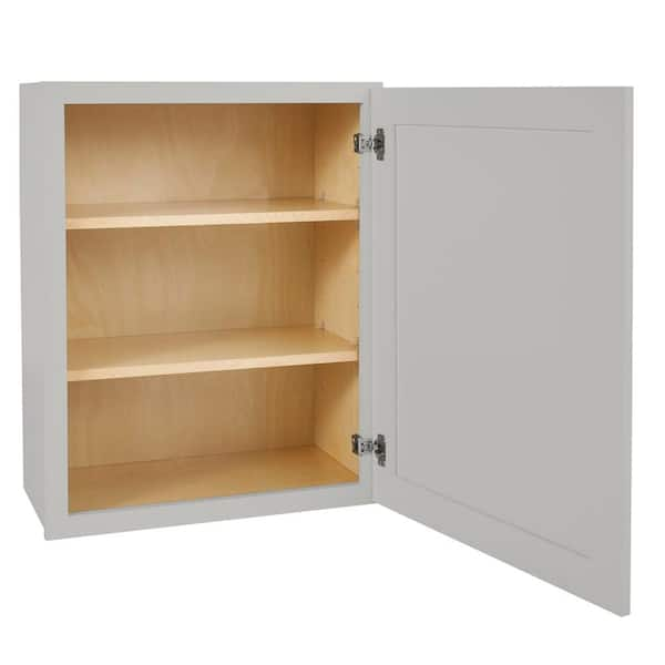 Hampton Bay KWFC1830-DV Shaker Assembled 18x30x12 in. Wall Flex Kitchen Cabinet with Shelves and Dividers in Dove Gray