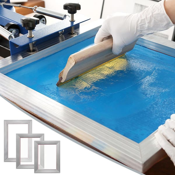 Screen Printing Kit, 3-Pieces Aluminum Silk Screen Printing Frames 6 x 10/8 x 12/10 x 14 in. 110-Count Mesh