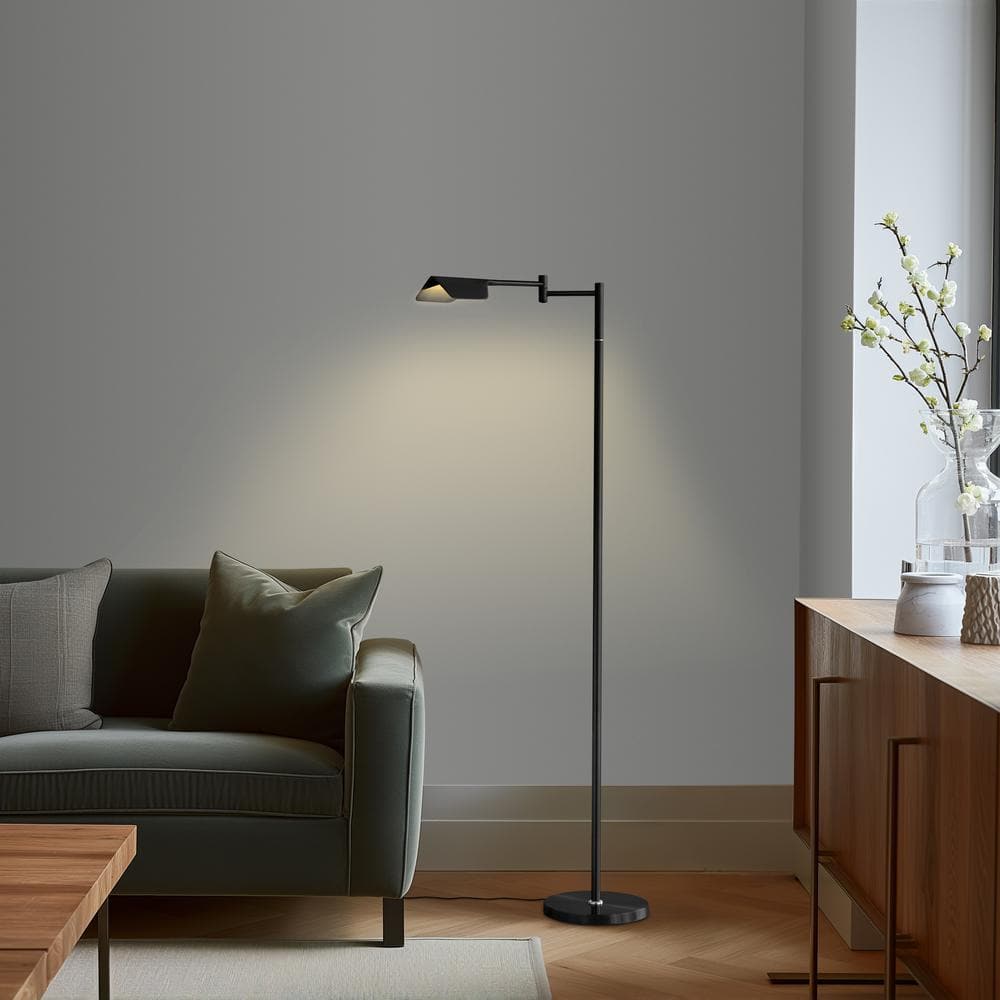 Black Adjustable 3-Way LED Task Floor Lamp