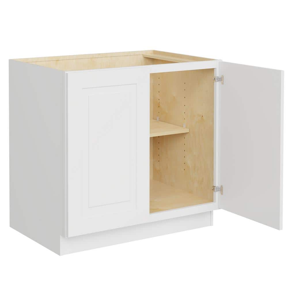 MILL'S PRIDE Greenwich Verona White 34.5 in. H x 36 in. W x 24 in. D Plywood Laundry Room Sink Base Cabinet with 1 Shelf -  LB36-GVW