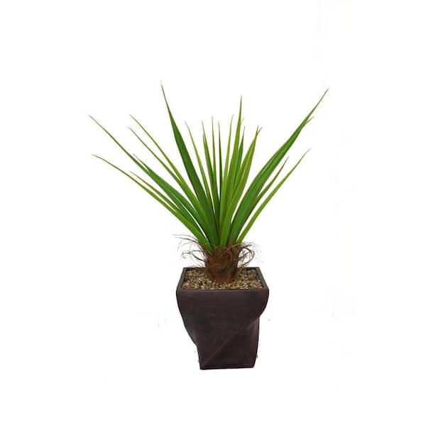 Laura Ashley 54 in. Tall Agave Plant with Cocoa Skin in 17 in. Fiberstone Planter