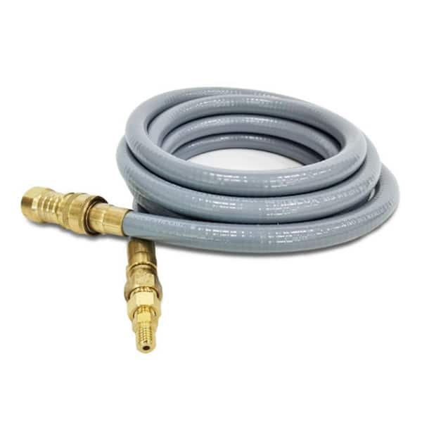 Anqtovp 12 ft. Natural Gas Range Adapter Hose with 40,000 BTU Capacity, Quick Connect Durable Rubber for Heaters Ovens, Gray