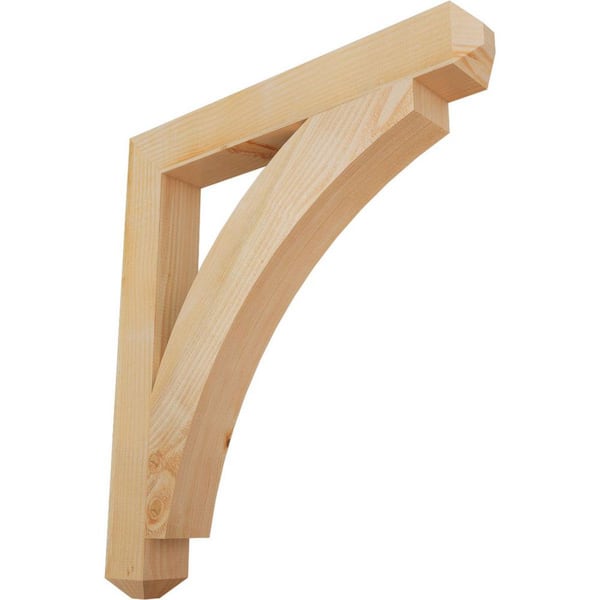 Ekena Millwork 4 in. x 34 in. x 30 in. Douglas Fir Thorton Craftsman Rough Sawn Bracket