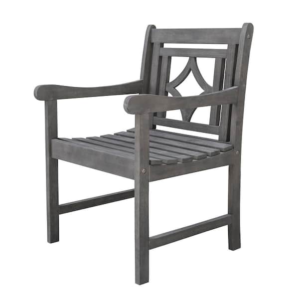 Vifah Renaissance Hand-Scraped Wood Outdoor Dining Chair