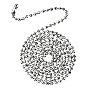 Pull Chain Extension Chrome Beaded Chain 3.3 Ft with 3 Connectors for Light/Fan 