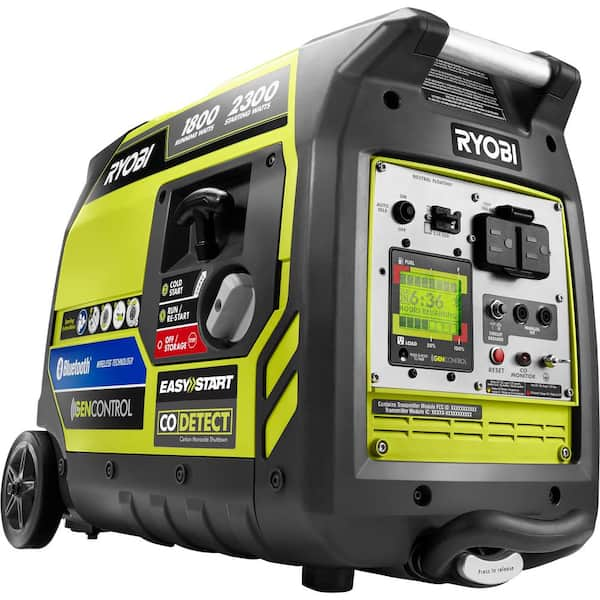 RYOBI 2,300-Watt Recoil Start Bluetooth Super Quiet Gasoline Powered  Digital Inverter Generator with CO Shutdown Sensor RYi2322 - The Home Depot