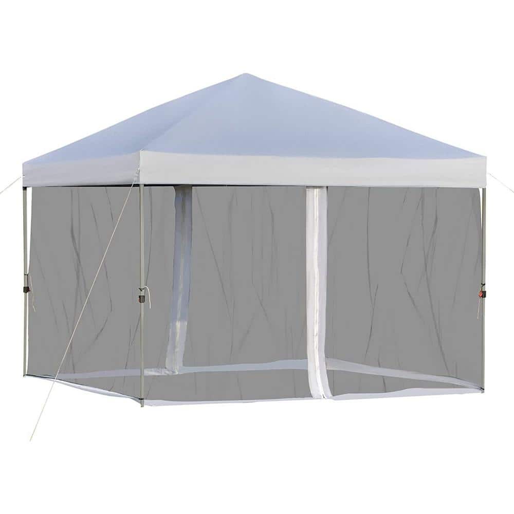 Tidoin 10 ft. x 10 ft. White Portable Gazebos with Removable Sidewalls