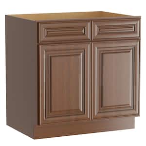 30 in. W. x 24 in. D x 34.5 in. H in Cameo Scotch Plywood Ready to Assemble Base Kitchen Cabinet with 2-Drawers 2-Doors