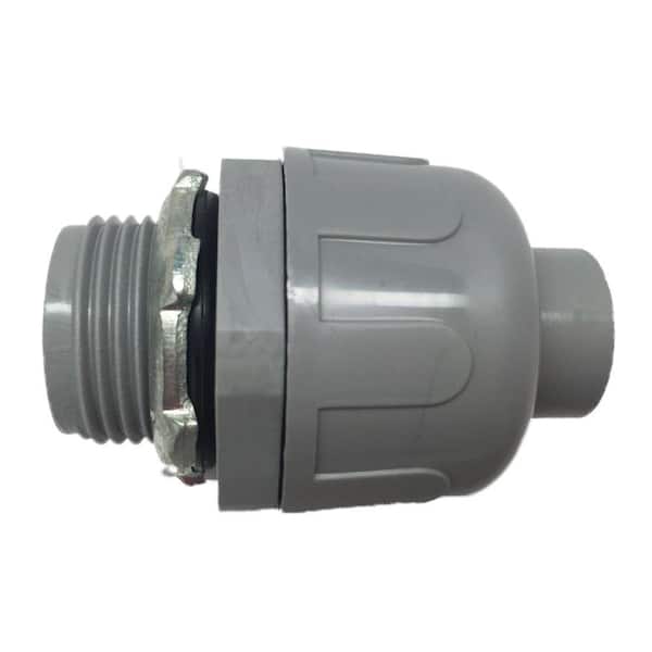 HYDROMAXX (10-Pack) 1-1/2 in. Dia Liquid Tight Non Metallic Electrical PVC Conduit Straight Fitting Connector