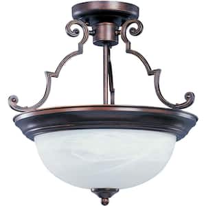 Essentials 3-Light Oil-Rubbed Bronze Semi-Flush Mount Light