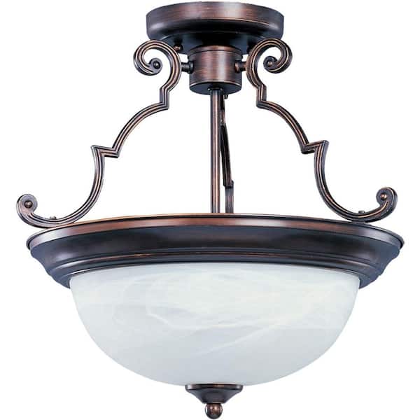 Maxim Lighting Essentials 3-Light Oil-Rubbed Bronze Semi-Flush Mount Light