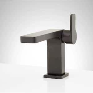 Hibiscus Single Handle Bathroom Faucet with Drain Kit Included in Matte Black