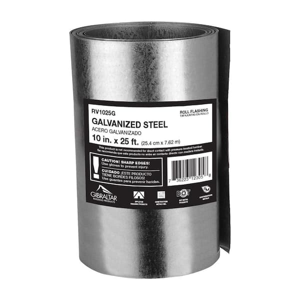 Gibraltar Building Products 10 in. x 25 ft. Galvanized Steel Roll ...