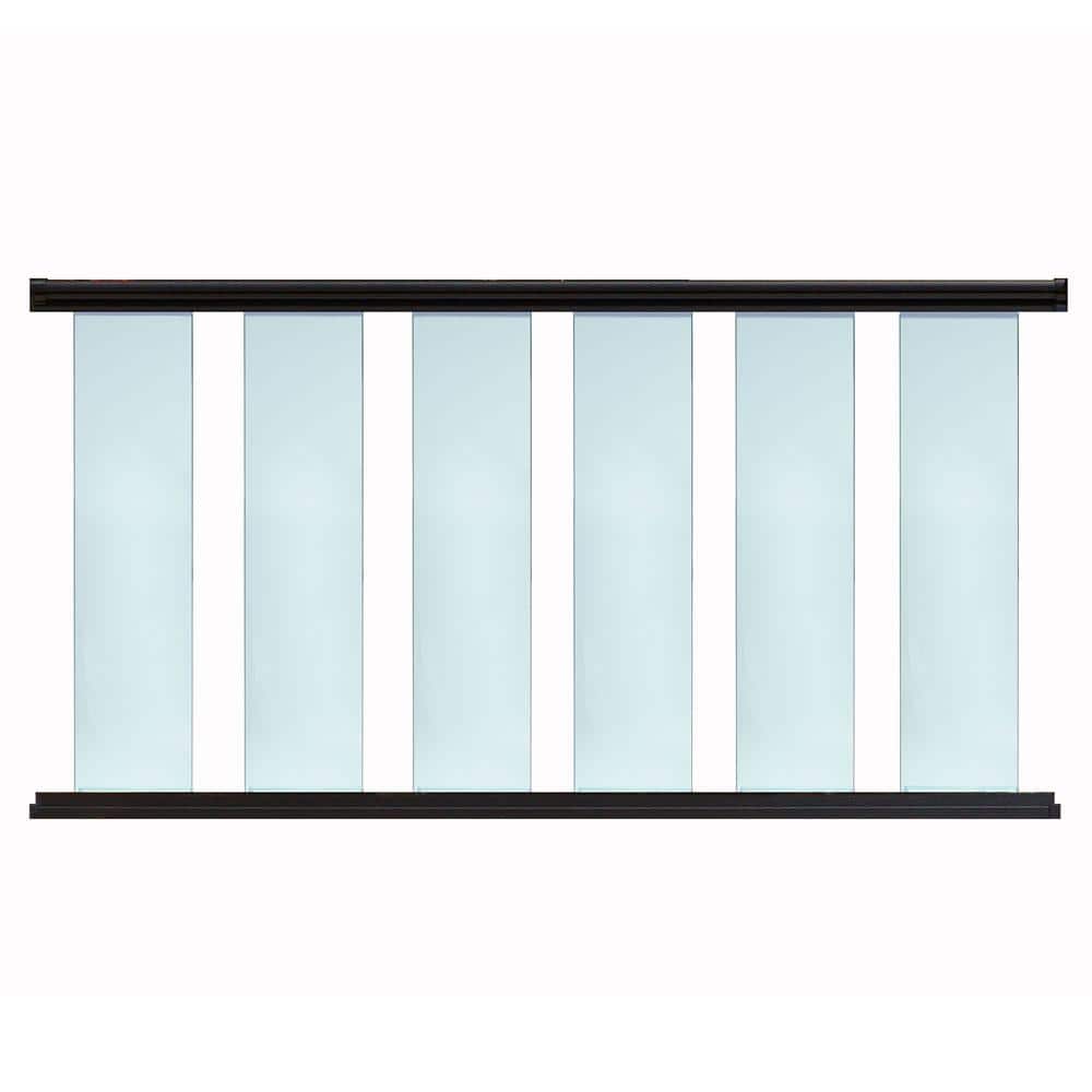 6 ft. x 36 in. Aluminum Textured Black 8 in. Glass Baluster Rail Kit price history on PriceWatchPro