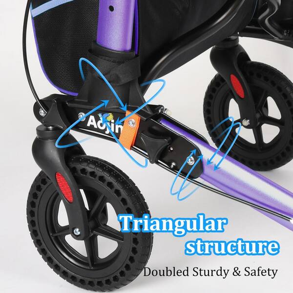 4-Wheel Lightweight Foldable All Terrain Rolling Walker with