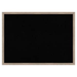 Hardwood Wedge Whitewash Wood Framed Black Corkboard 29 in. W. x 21 in. Bulletin Board Memo Board