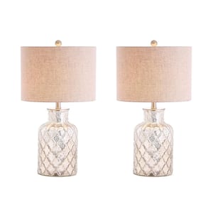 Alvord 24.5 in. Silver LED Glass Table Lamp (Set of 2)