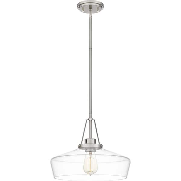 Quoizel Haven 1-Light Brushed Nickel Pendant QP5584BN - The Home Depot