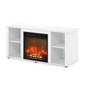 Jensen 47.2 in. Solid White TV Stand Fits TV's up to 55 in. with Electricity Fireplace
