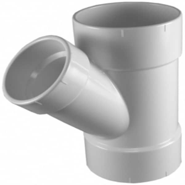 Charlotte Pipe 3 in. x 3 in. x 1-1/2 in. PVC Schedule 30 Thin-Wall Wye Reducing Fitting