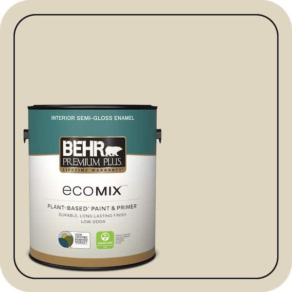 1 gal. Home Decorators Collection #HDC-NT-15 Rococo Beige Semi-Gloss Enamel EcoMix Plant-Based Interior Paint & Primer