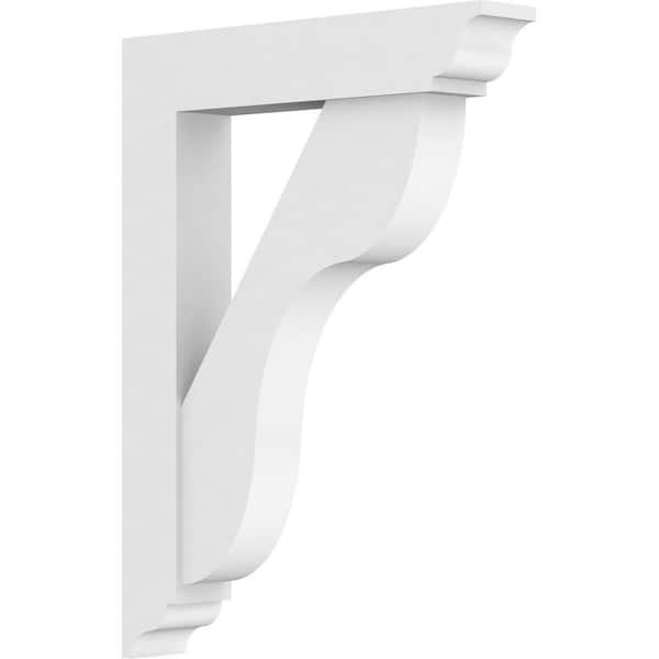 Ekena Millwork Standard Carmel 3 in. W x 24 in. H x 18 in. D Signature Urethane Polyurethane Bracket With Traditional Ends