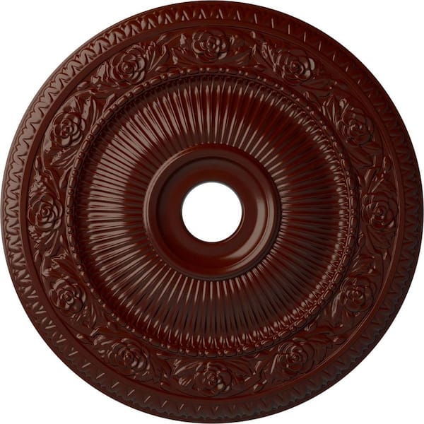 Ekena Millwork 2" x 24-1/4" x 24-1/4" Polyurethane Logan Ceiling, Brushed Mahogany