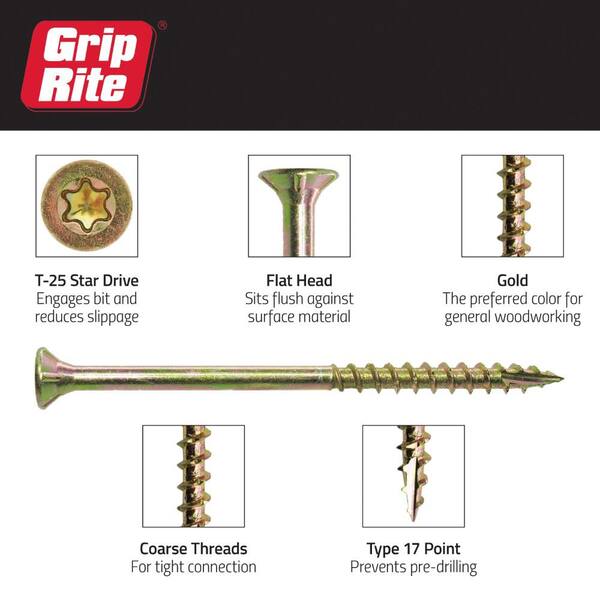 5-Pack #8 x 1-3/4 in. T-25 Star Drive Dual Flat Head Coarse Thread Construction Screws (50 lbs. /7160-Piece)