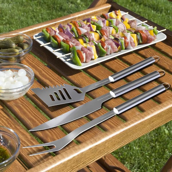 Home-Complete BBQ Grill Tool Set 16 Piece Stainless Steel Barbecue Grilling Set