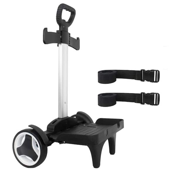 Folding Backpack Trolley, Luggage Cart with Edge Guard Base, Luggage Strap and Noiseless Big Wheels