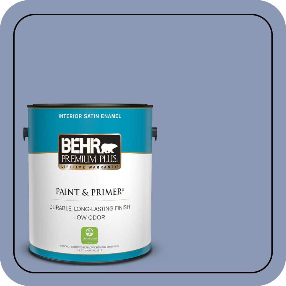 1 gal. #600F-5 Blueberry Buckle Satin Enamel Low Odor Interior Paint & Primer price history on PriceWatchPro