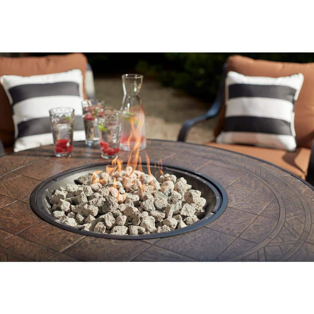 Grove Park 36 in. x 18 in. Round Concrete Propane Gas Fire Pit