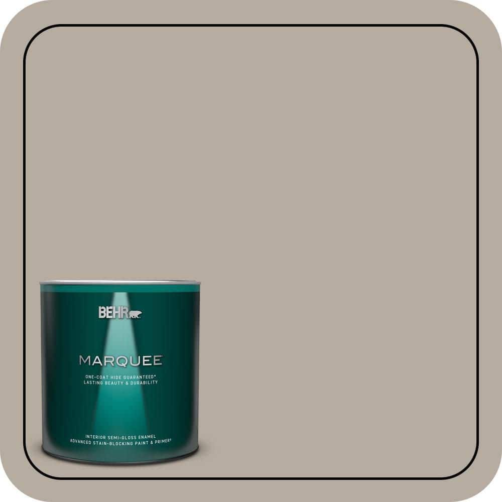 BEHR MARQUEE 1 qt. #PPU18-13 Perfect Taupe Semi-Gloss Enamel