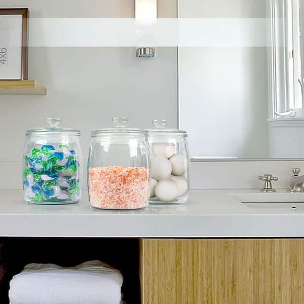 2 Piece Half Gal. Glass Jars with Lid, Wide Mouth Cookie Jars, Apothecary Jar for Candy