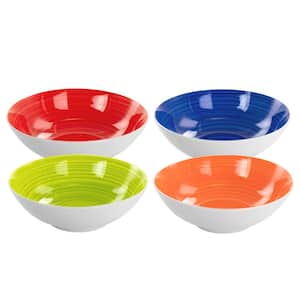 Crenshaw 20 fl. oz. 7.25 in. Assorted Colors Round Ceramic Bowl (Set of 4)