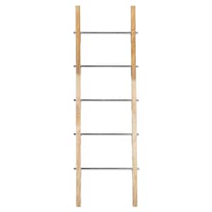 59 in. Brown Stainless Steel Contemporary Ladder