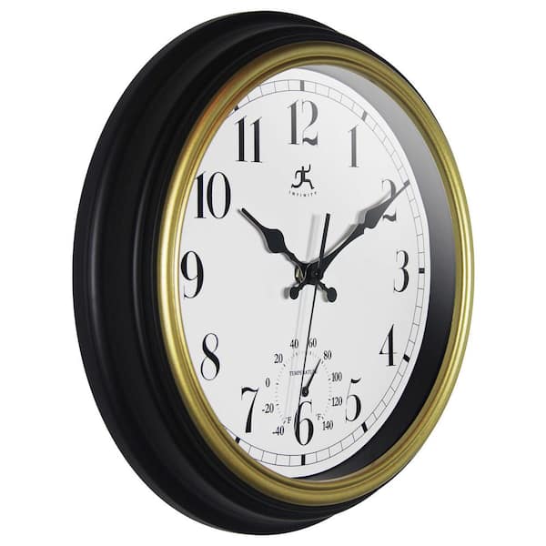 24 inch Classic; a Black Indoor/Outdoor Wall Clock