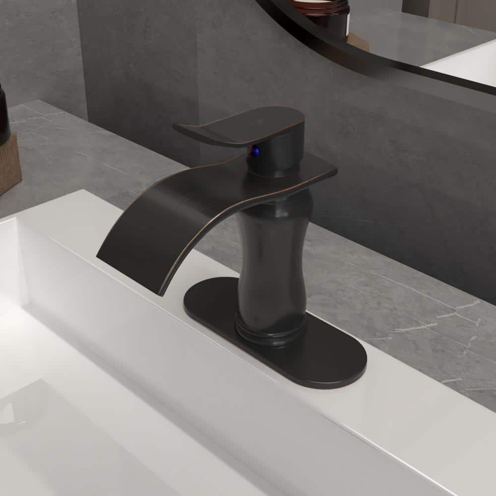 Oil Rubbed Bronze Single Handle Waterfall Bathroom Faucet