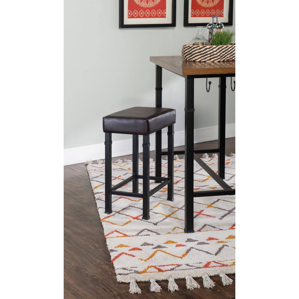 Austin 3-Piece Brown Faux Leather and Wood Pub Set