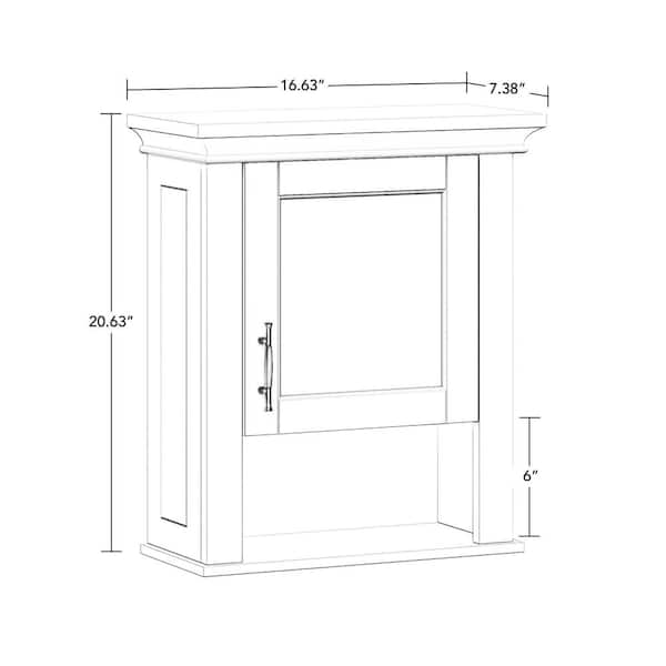 RiverRidge Somerset 16.63-in x 20.63-in x 7.38-in White Bathroom Wall Cabinet