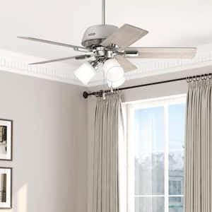 Crystal Peak 44 in. Indoor Brushed Nickel Ceiling Fan with Light Kit Included