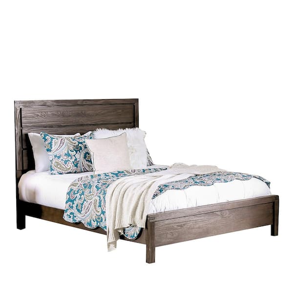 William's Home Furnishing Rexburg Wire-Brushed Rustic Brown California King Bed