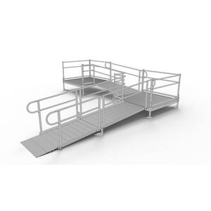 EZ-ACCESS PATHWAY 14 ft. L-Shaped Aluminum Wheelchair Ramp Kit with ...
