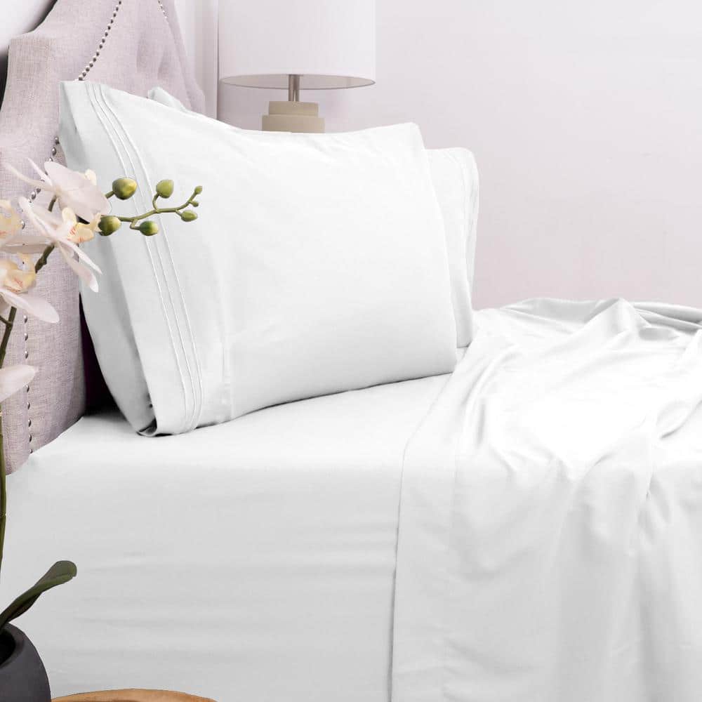 California King Ultra Soft White Microfiber Sheet Set
