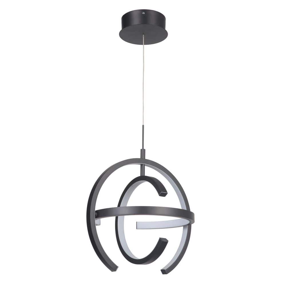 Dolby 31.6 Watt 1-Light Matte Black Finish Geometric Dimmable Integrated LED Pendant w/ Sculpted Open Rings price history on PriceWatchPro
