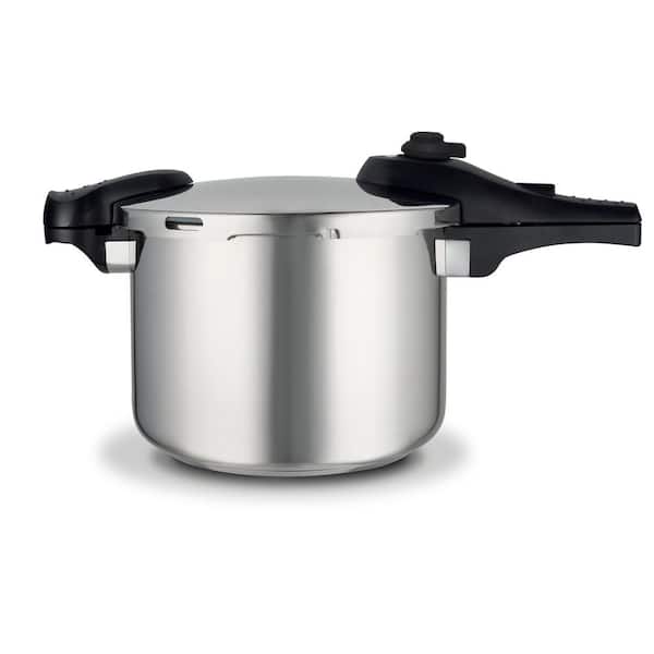 Barton Turbo 6 qt. Silver 15-PSI Stove Top Pressure Cooker Induction Compatible with Easy-Lock Lid